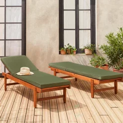 Set 2 lettini prendisole in legno multiposizione