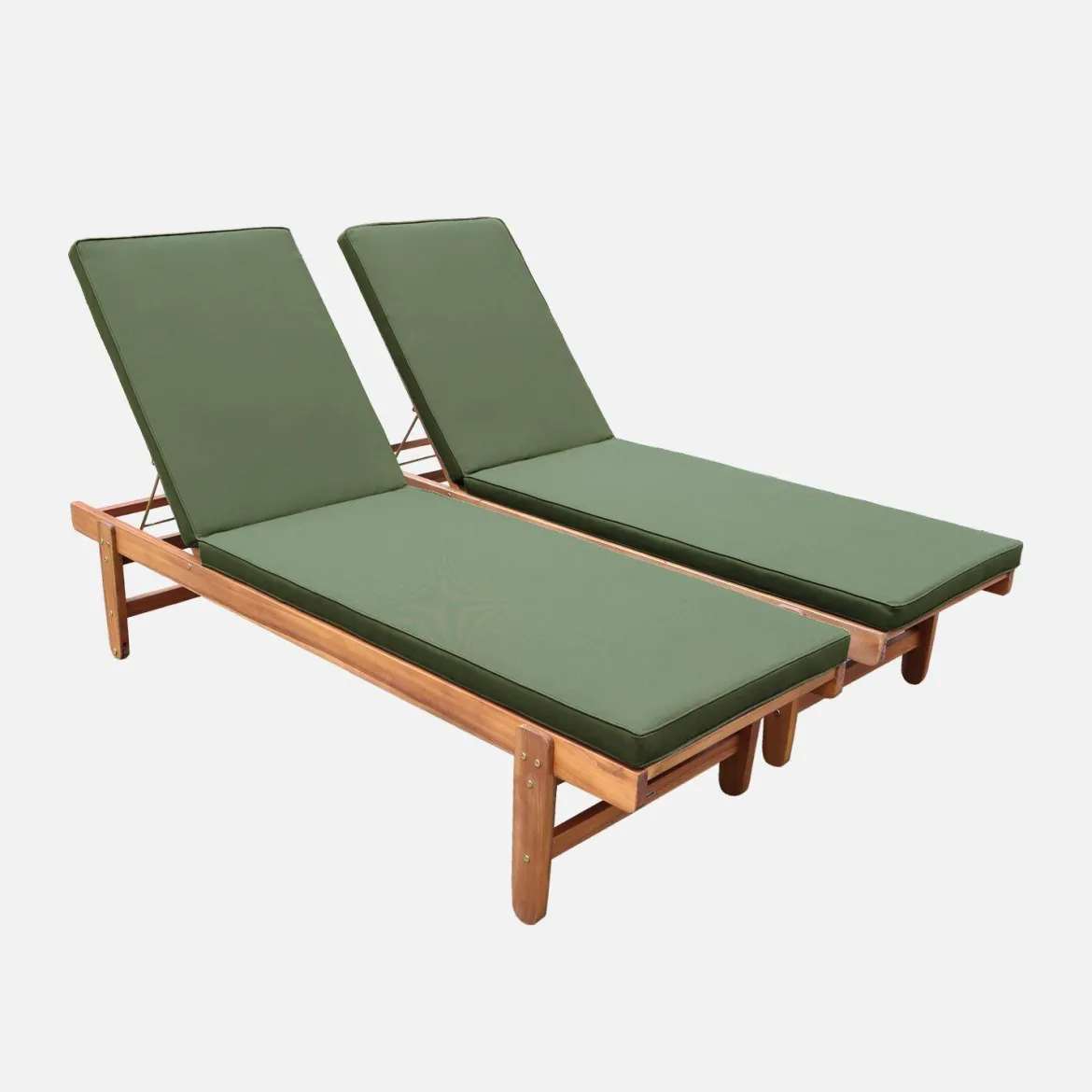 Set 2 lettini prendisole in legno multiposizione