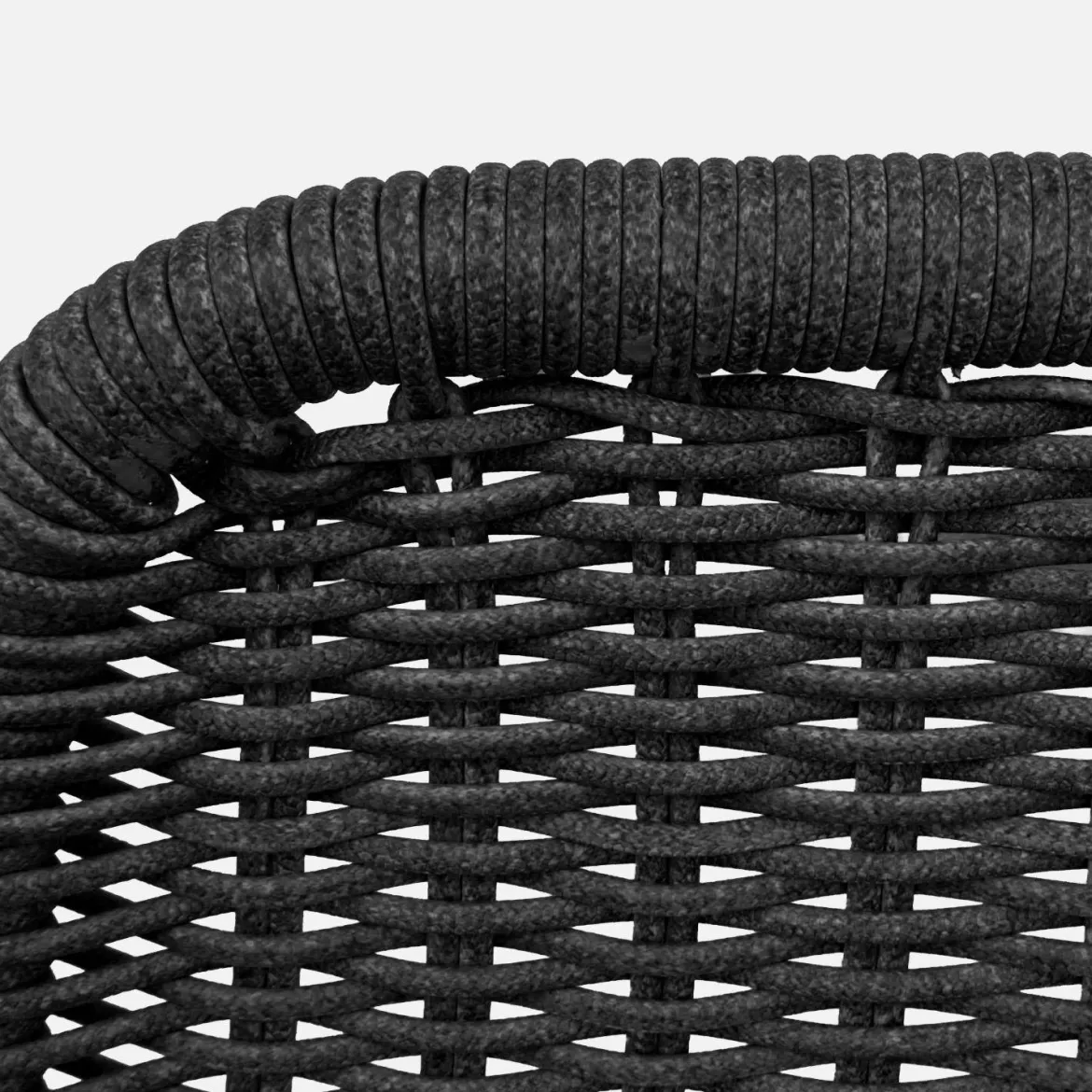 Set 2 poltrone da giardino con poggiapiedi in alluminio e corda
