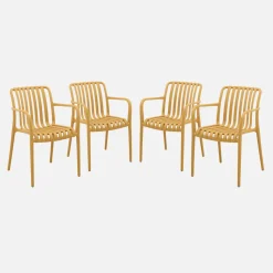 Set 4 poltrone da giardino in plastica