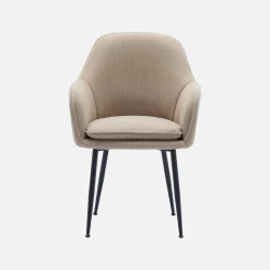 Set 2 poltrone in velluto a coste con gambe in metallo