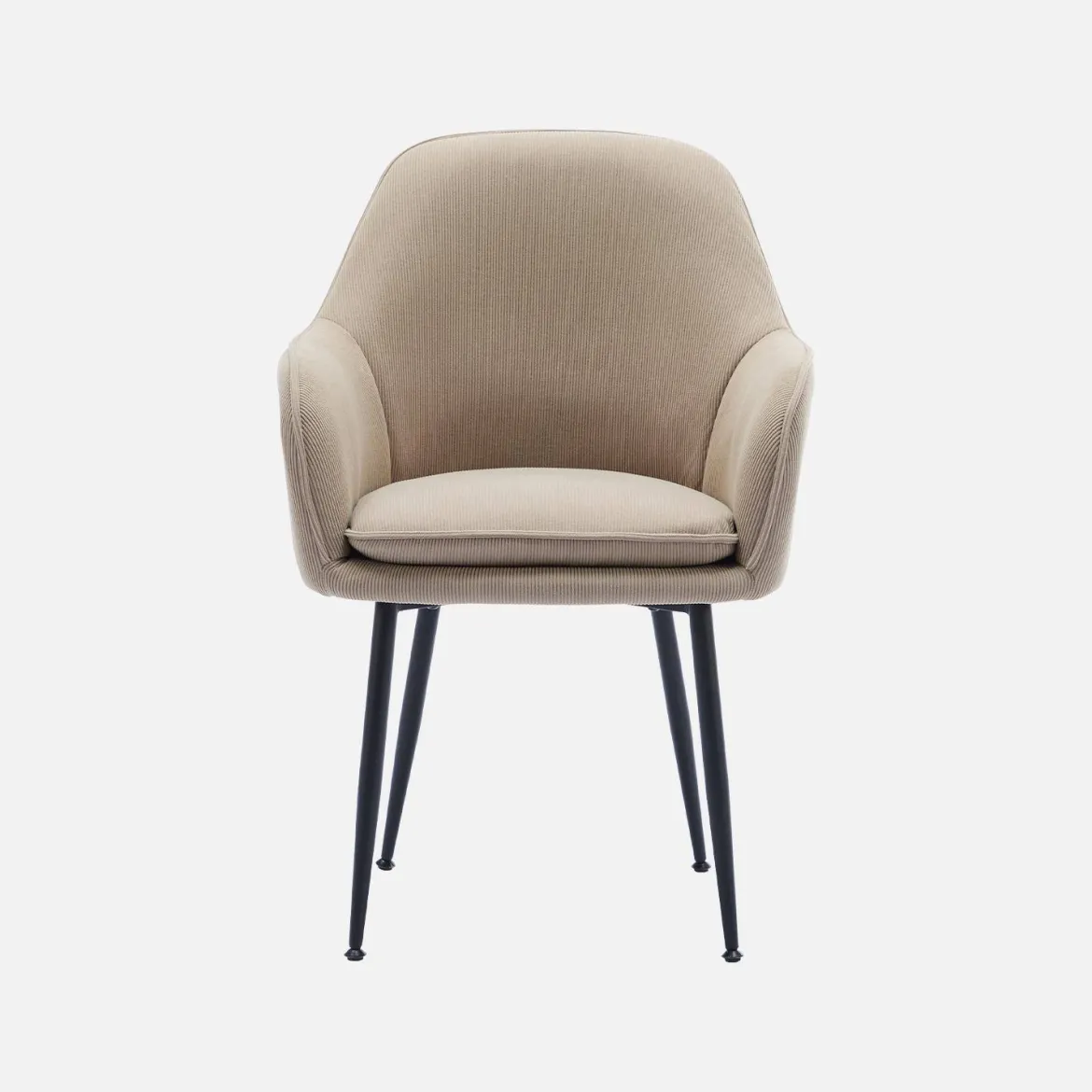 Set 2 poltrone in velluto a coste con gambe in metallo