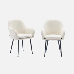 Set 2 poltrone in velluto a coste con gambe in metallo
