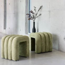 Set 2 pouf contemporanei in tessuto