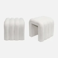 Set 2 pouf contemporanei in tessuto