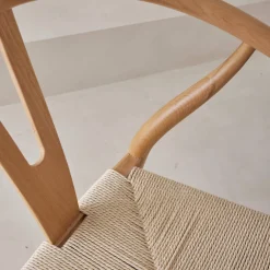Set 2 sede in legno con seduta in corda