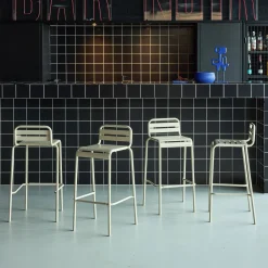 Set 4 sedie alte bistrot in acciaio
