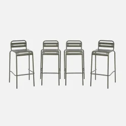 Set 4 sedie alte bistrot in acciaio
