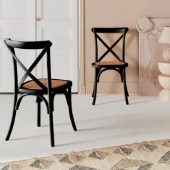 Set 2 sedie bistrò vintage in legno