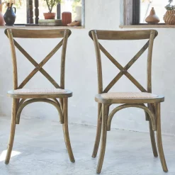 Set 2 sedie bistrò vintage in legno