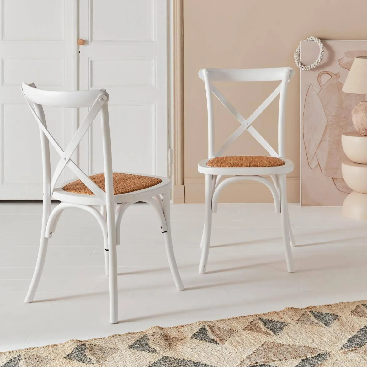 Set 2 sedie bistrò vintage in legno