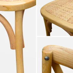Set 4 sedie da bistrot vintage in legno