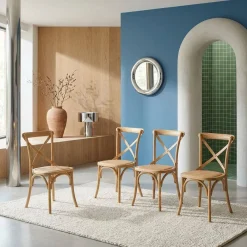 Set 4 sedie da bistrot vintage in legno