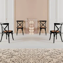 Set 4 sedie da bistrot vintage in legno