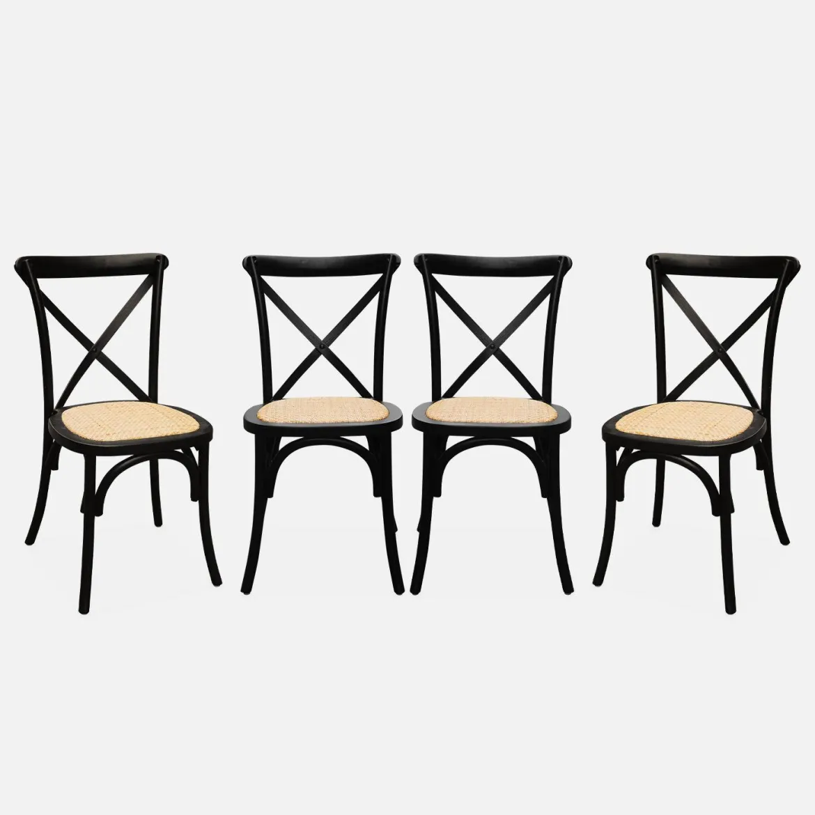 Set 4 sedie da bistrot vintage in legno
