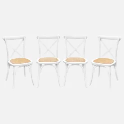Set 4 sedie da bistrot vintage in legno