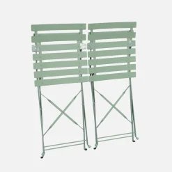 Set 2 sedie da giardino bistrot pieghevole in metallo