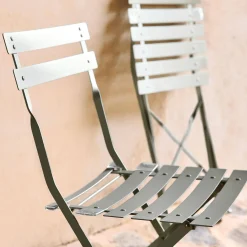 Set 2 sedie da giardino bistrot pieghevole in metallo