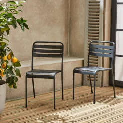 Set 2 sedie da giardino bistrot in acciaio