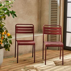 Set 2 sedie da giardino bistrot in acciaio