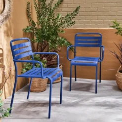 Set 2 sedie da giardino bistrot in acciaio