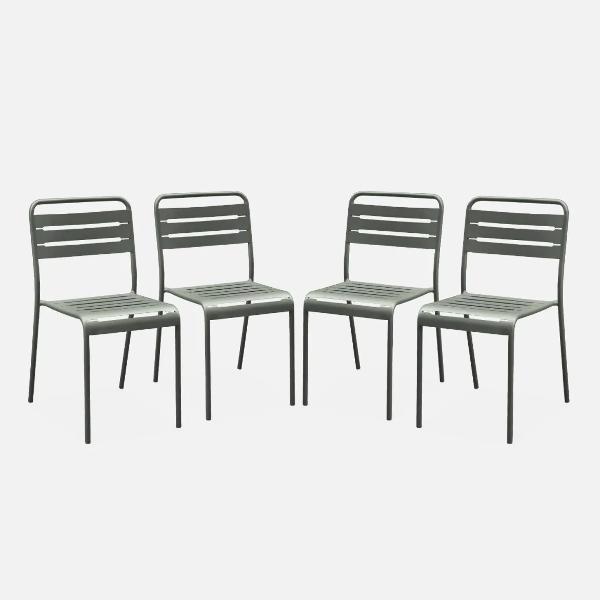 Set 4 sedie da giardino bistrot in acciaio