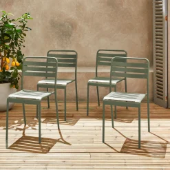 Set 4 sedie da giardino bistrot in acciaio