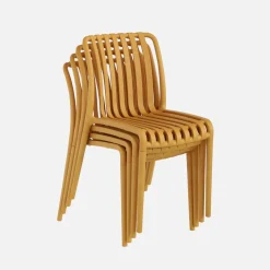 Set 4 sedie da giardino impilabili in plastica