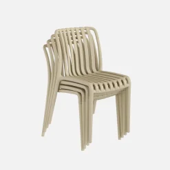 Set 4 sedie da giardino impilabili in plastica