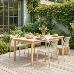 Set 4 sedie da giardino impilabili in plastica