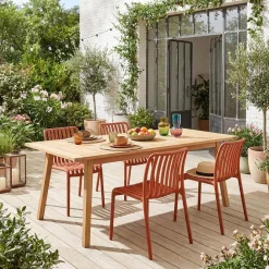 Set 4 sedie da giardino impilabili in plastica