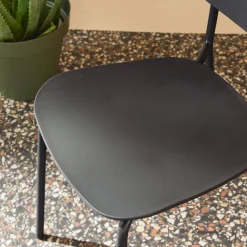 Set 4 sedie da giardino impilabili in acciaio e plastica