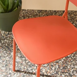 Set 4 sedie da giardino impilabili in acciaio e plastica