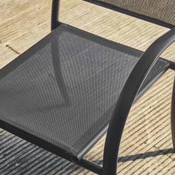 Set 4 sedie da giardino in alluminio e textilene