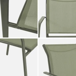 Set 4 sedie da giardino in alluminio e textilene