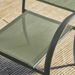 Set 4 sedie da giardino in alluminio e textilene