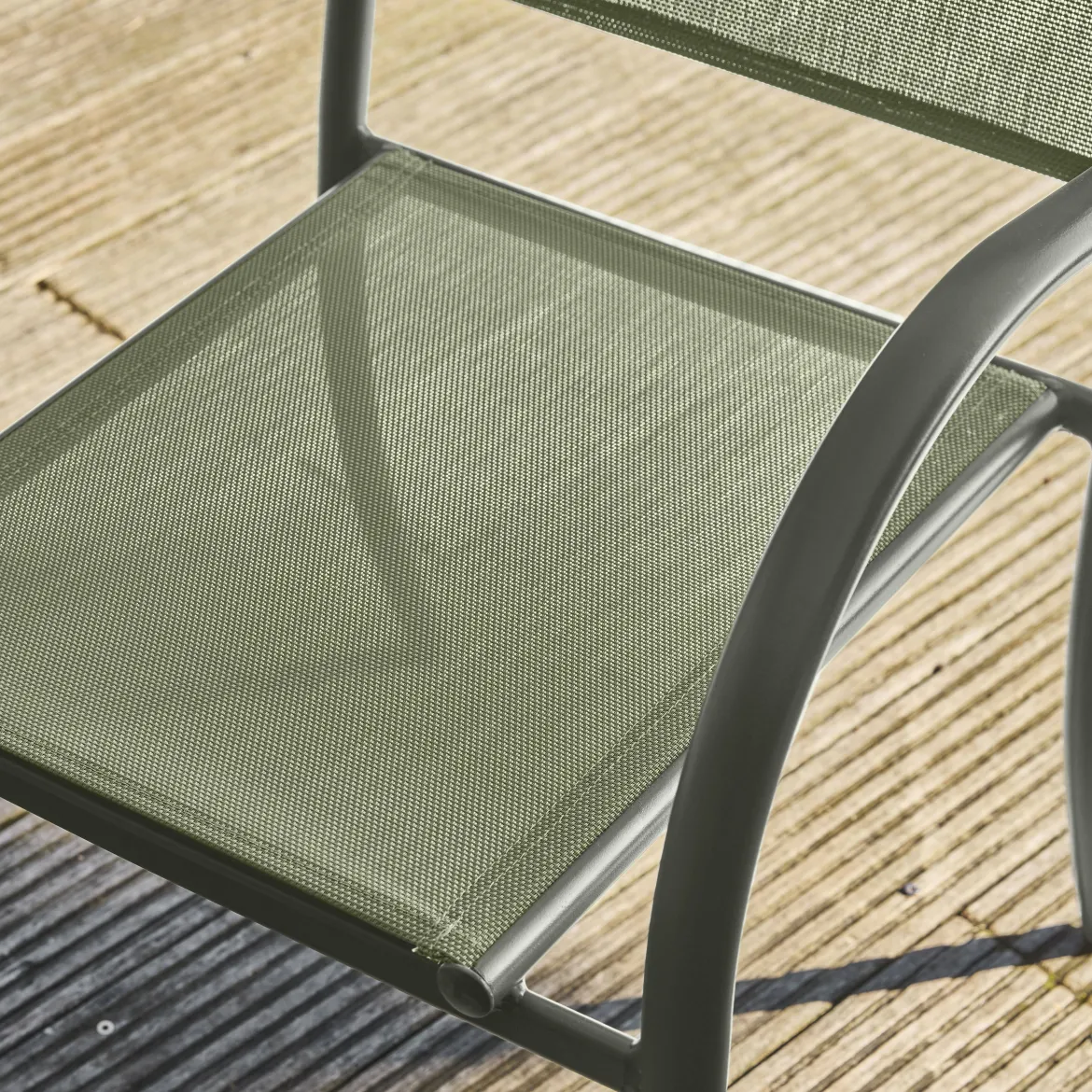 Set 4 sedie da giardino in alluminio e textilene