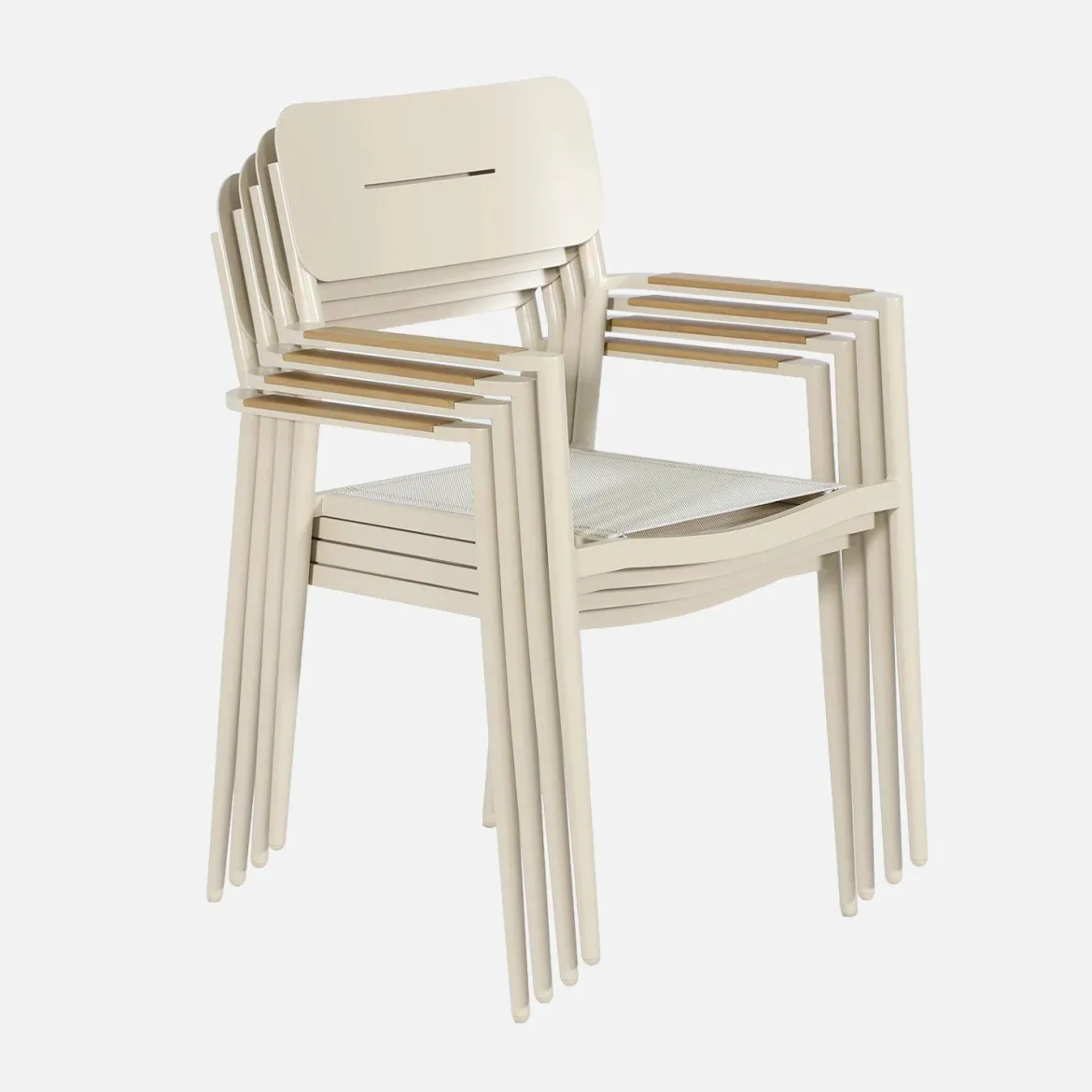 Set 4 sedie da giardino in alluminio e textilene