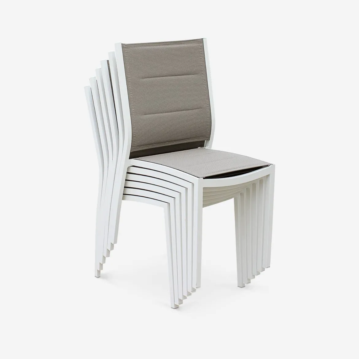 Set 2 sedie da giardino moderne in alluminio e textilene
