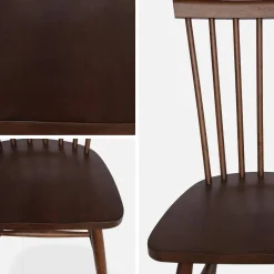 Set 2 sedie da pranzo in legno, impilabili stile vintage