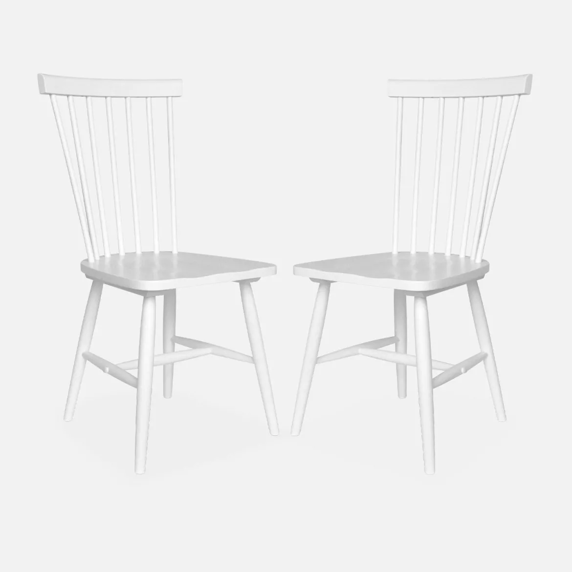 Set 2 sedie da pranzo in legno, impilabili stile vintage