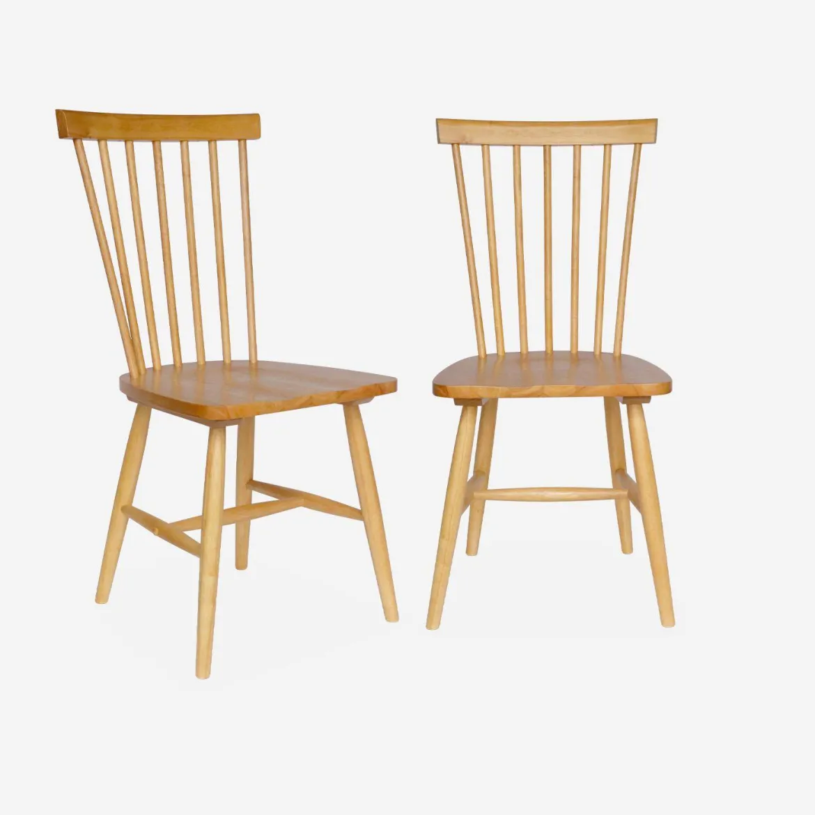 Set 2 sedie da pranzo in legno, impilabili stile vintage