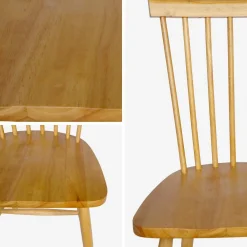 Set 2 sedie da pranzo in legno, impilabili stile vintage