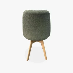Set 4 sedie scandinave bouclé e gambe in legno