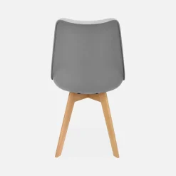 Set 4 sedie scandinave imbottite con gambe in legno
