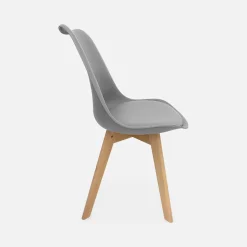 Set 4 sedie scandinave imbottite con gambe in legno