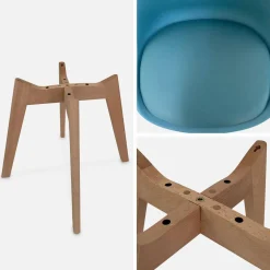 Set 4 sedie scandinave imbottite con gambe in legno
