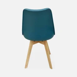 Set 4 sedie scandinave imbottite con gambe in legno