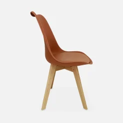 Set 4 sedie scandinave imbottite con gambe in legno