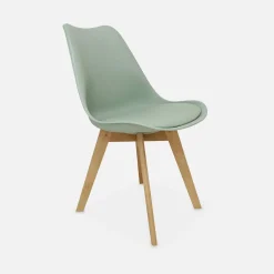 Set 4 sedie scandinave imbottite con gambe in legno